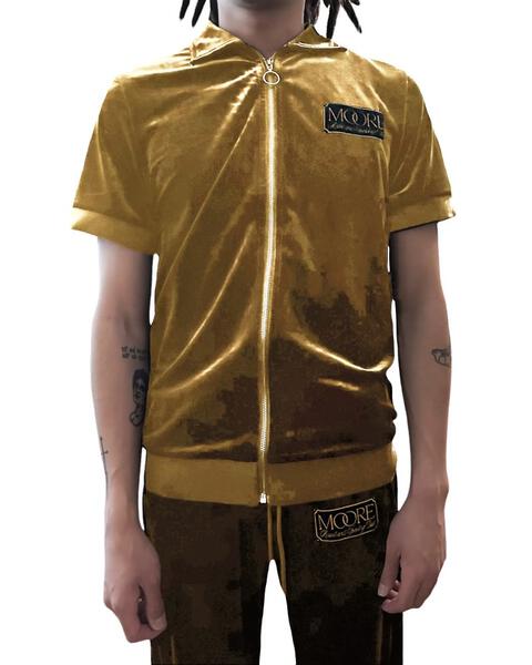 Velour Collared Polo (Gold)