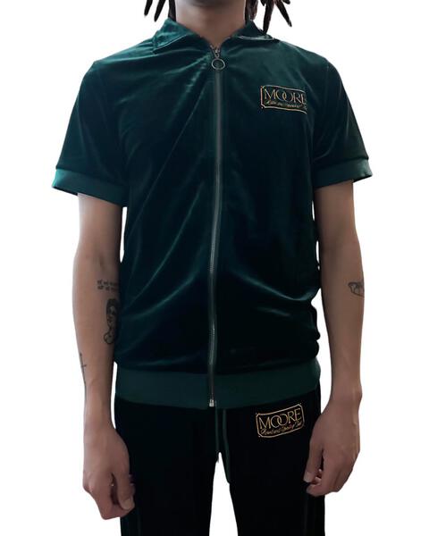 Velour Collared Polo (Green)