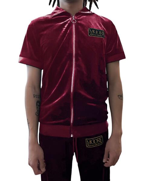 Velour Collared Polo (Wine)